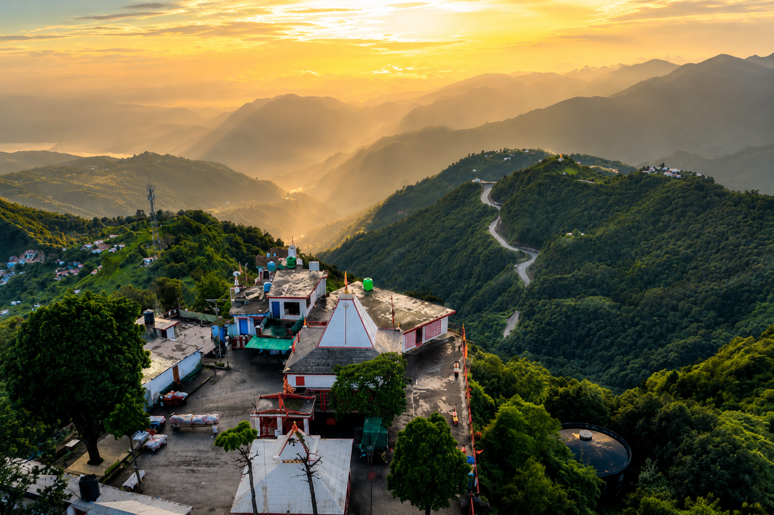 Kunjapuri mountain sunset